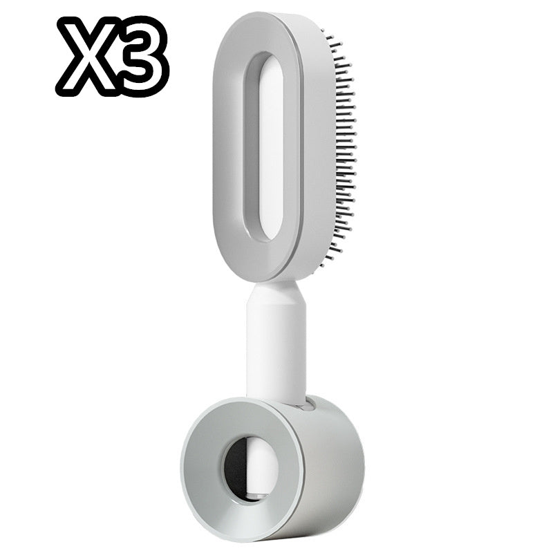 One Click Push Button Self Cleaning Hair Brush