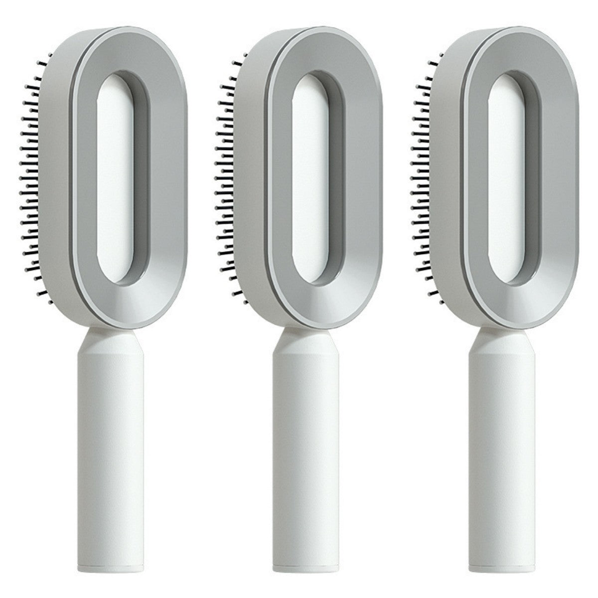 One Click Push Button Self Cleaning Hair Brush