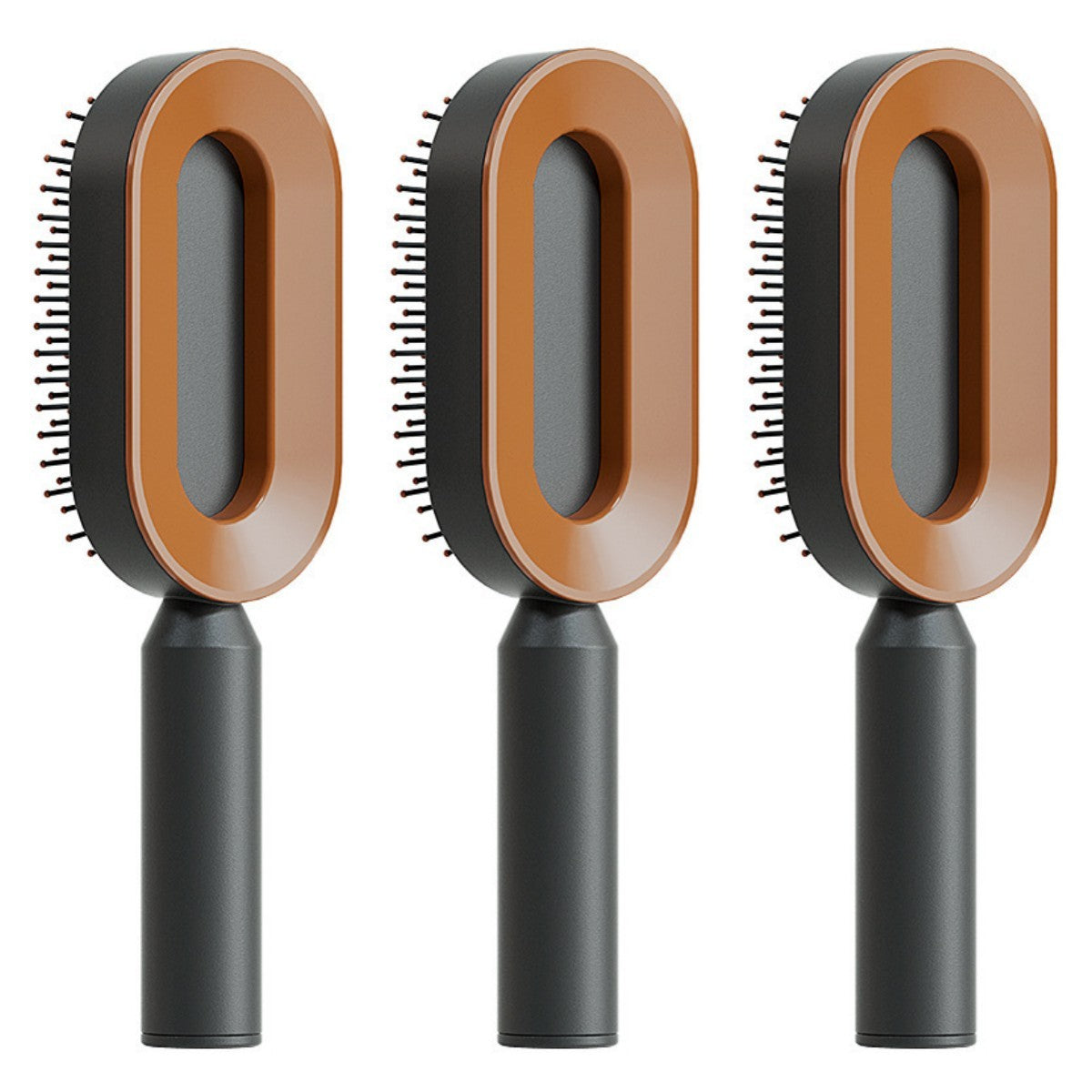 One Click Push Button Self Cleaning Hair Brush