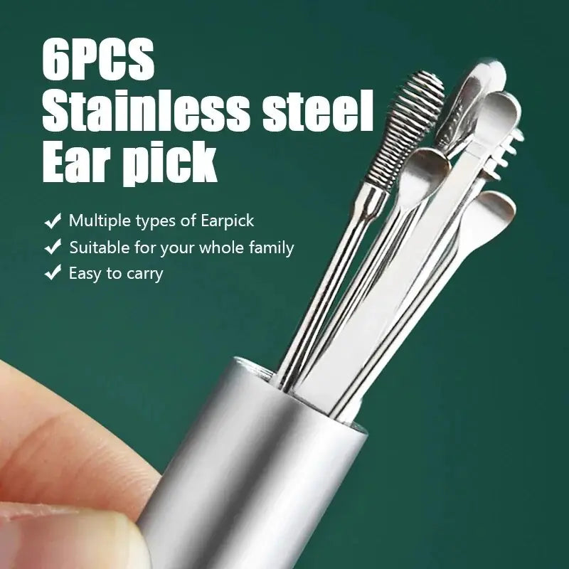 6pcs/set Stainless Steel Ear Picking