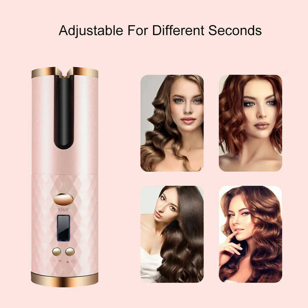 Wireless Ceramic Auto Rotating Hair Curler