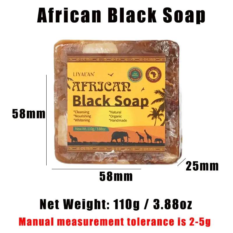 2 Handmade African Black Soap Duo