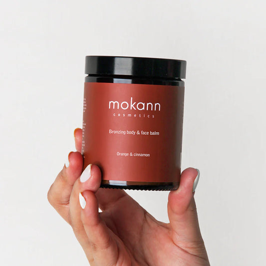 Mokann Bronzing Body and Face Balm Orange & Cinnamon.