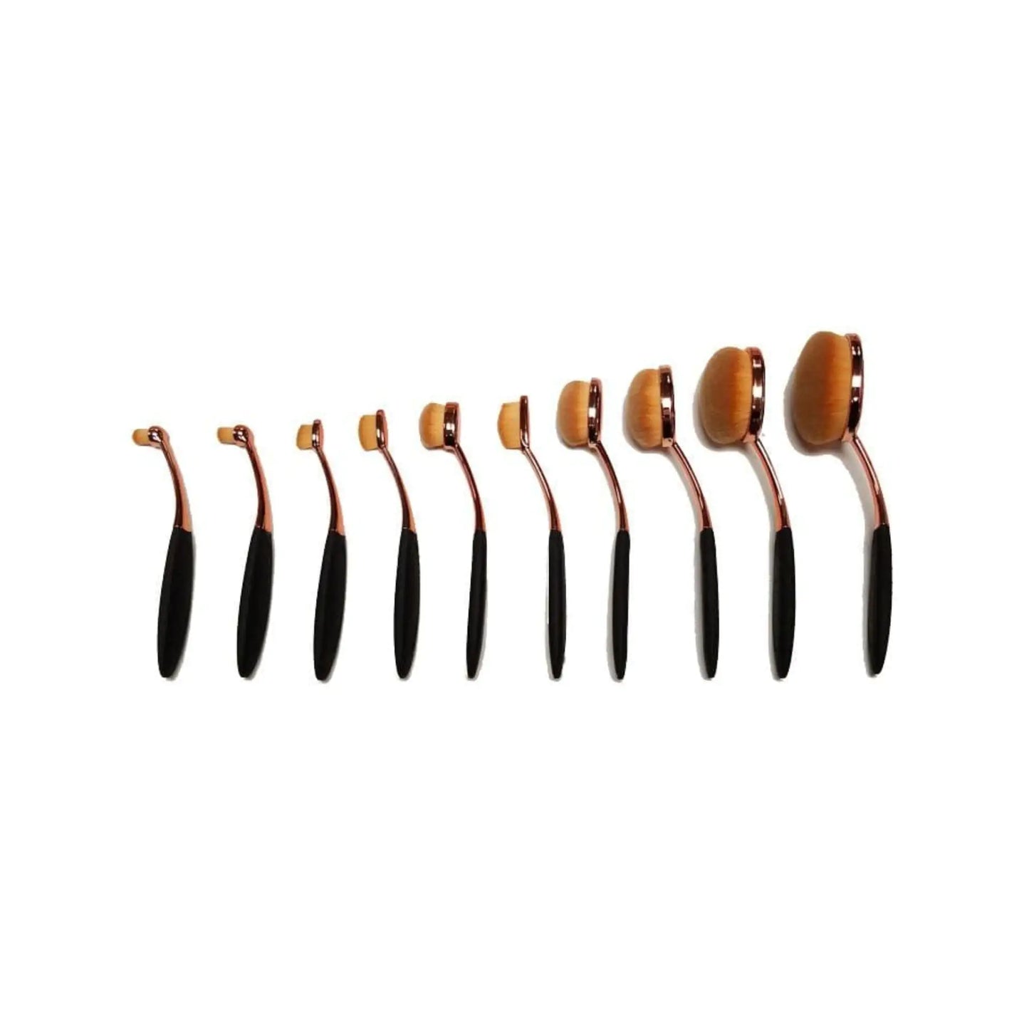 Professional Synthetic Oval Makeup Brush Set - 10 Piece