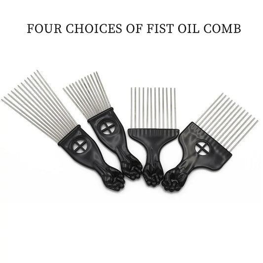 Anti Static Metal Afro Pick Comb