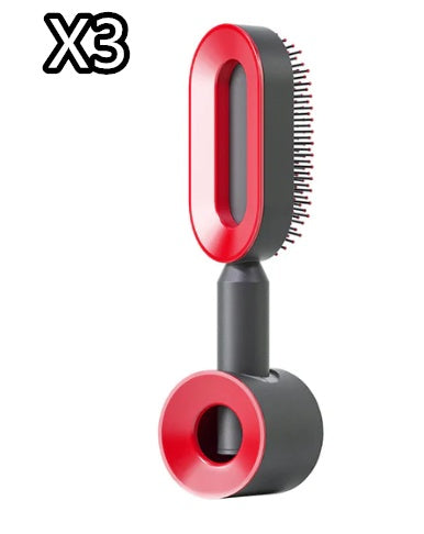 One Click Push Button Self Cleaning Hair Brush