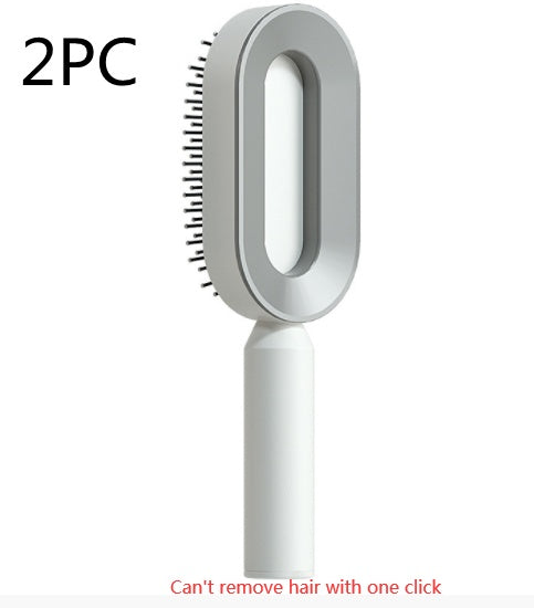 One Click Push Button Self Cleaning Hair Brush