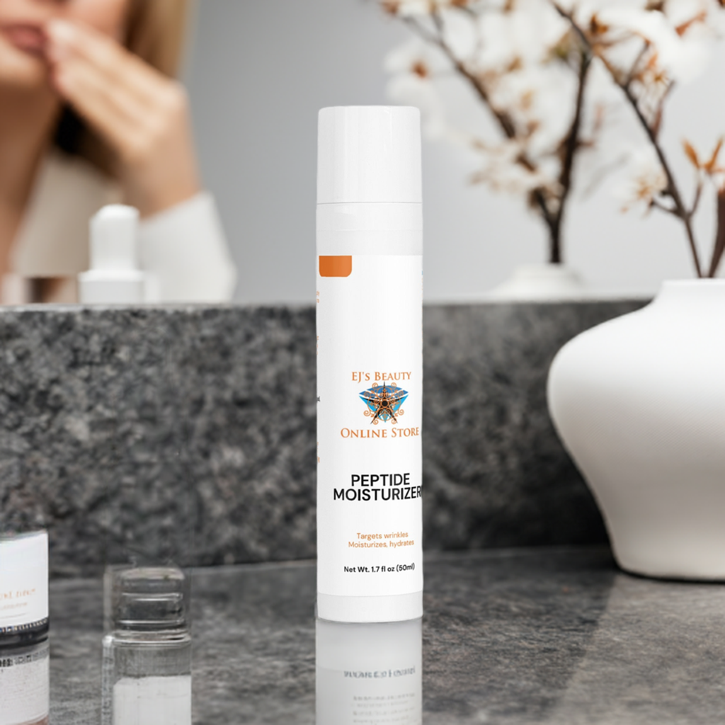 Peptide Moisturizer on vaanity