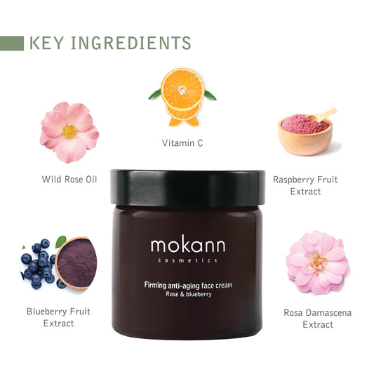 Mokann Firming Anti-Aging Face Cream Rose and Blueberry.