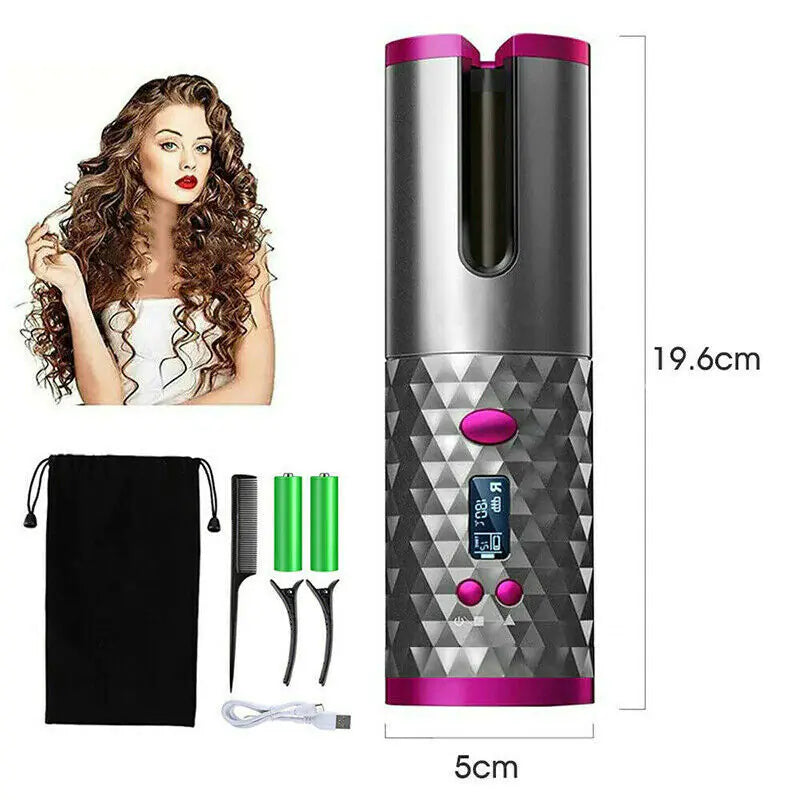 Wireless Ceramic Auto Rotating Hair Curler